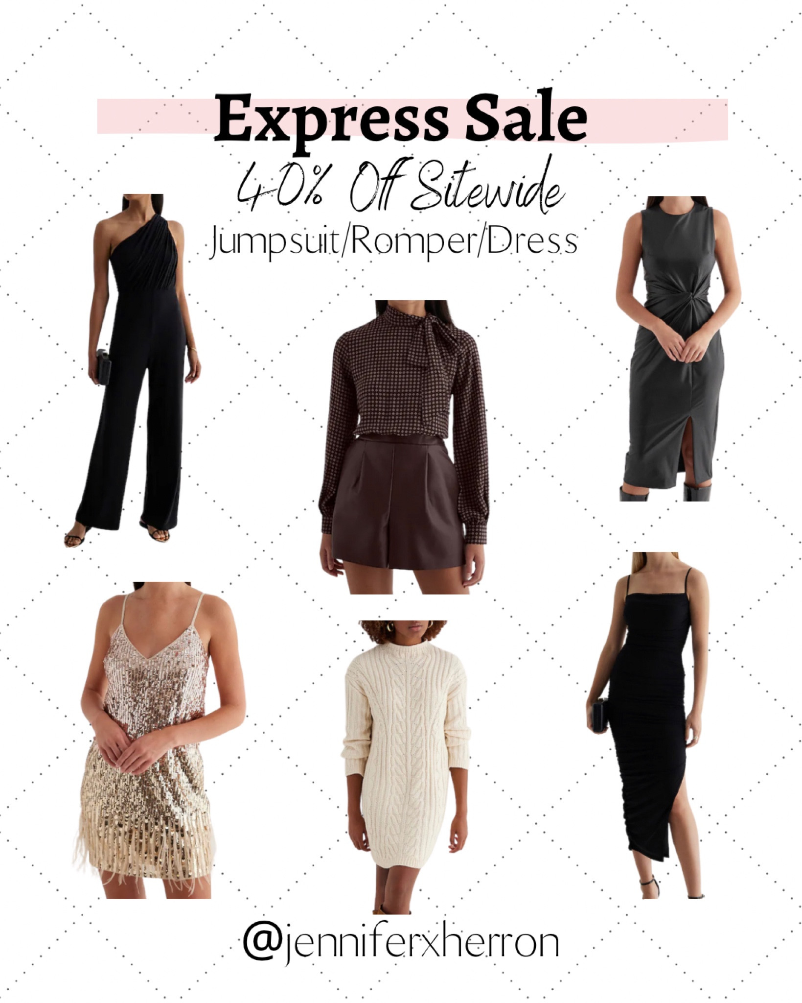 Found the cutest jumpsuit, romper & dresses on the Express sale. Everything is 40% off at Express right now. 🤍🖤

Follow @jenniferxherron for more inspiration ✨

#LTKsalealert #LTKfindsunder50 #LTKfindsunder100