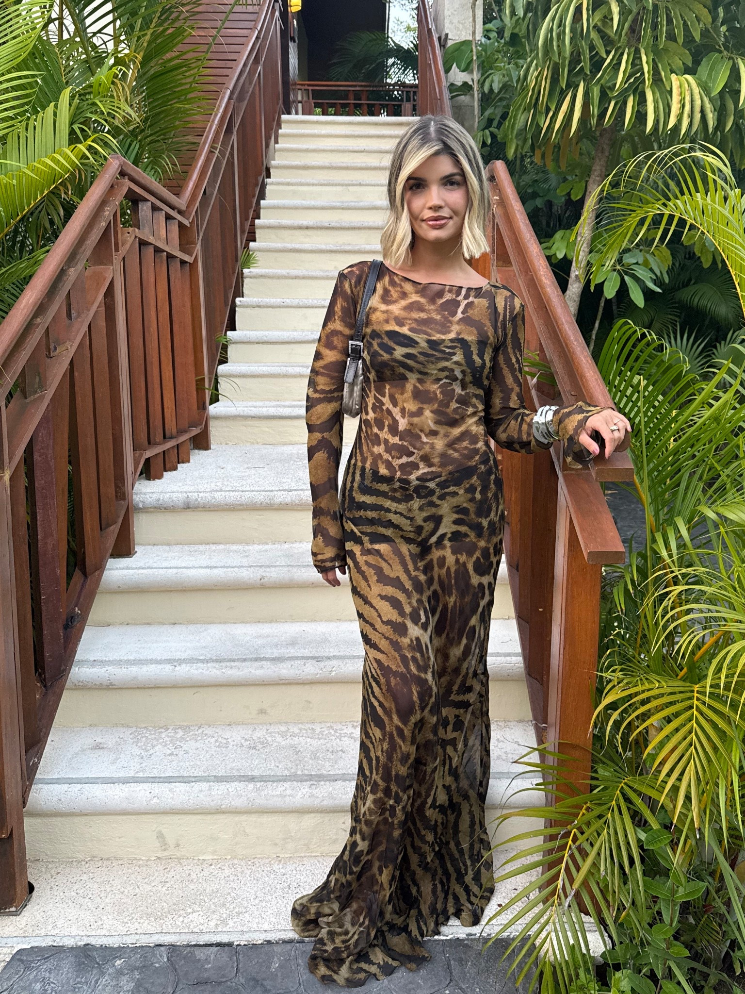 Mexico Fit: animal print is a classic. 
- Dress: Retrofete (wearing size M, wanted it very loose and slinky, can be made tighter in the back bc it’s criss cross) 
- Bag: Vintage Fendi Baguette 
- Shoes: Amina Muaddi clear mules 
- Bangles: Thrifted! Linking similar ones 
- Undergarments: Bralette is old Zara and shorts are from Amazon 

#LTKSeasonal #LTKootd #LTKTravel