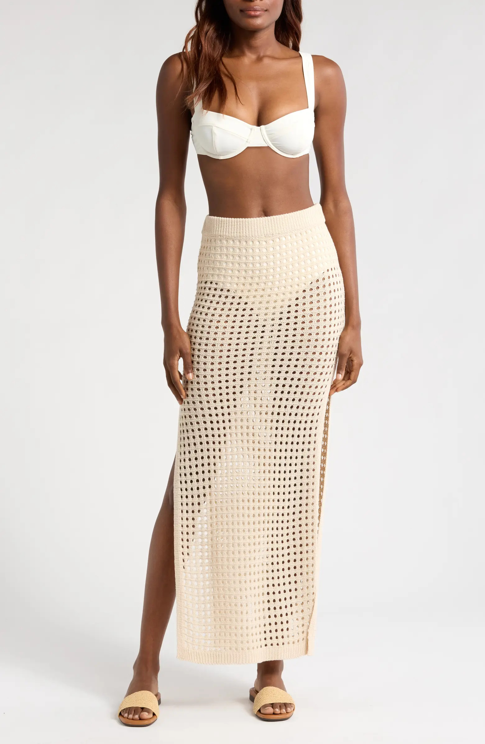 Elan Open Stitch Cover-Up Midi Skirt | Nordstrom | Nordstrom