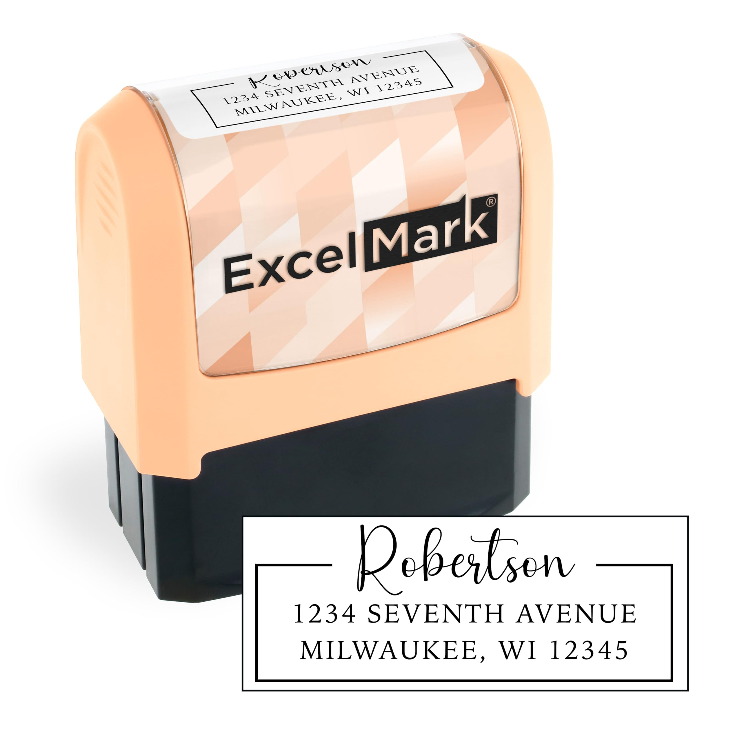 ExcelMark Address Stamp - Custom Return Address Stamp with Elegant Designs, Vibrant Colors & Patt... | Amazon (US)