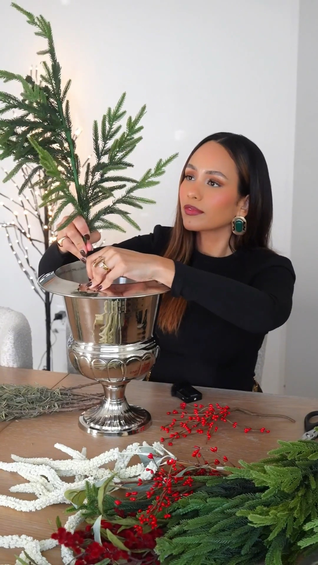 Christmas centerpiece 🎄  love how it turned out, this was all about having fun and going with the flow of each stem. I got the vase from an antique shop but I linked many look alikes for ya of everything used ✨

#LTKSeasonal #LTKHoliday