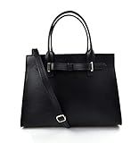 Leather women handbag ladies shoulder bag luxury bag purse women handbag black made in Italy women t | Amazon (US)