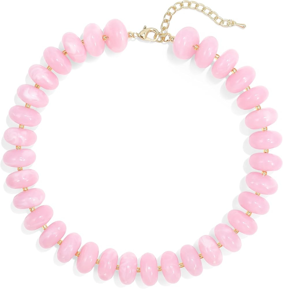 Colorful Chunky Beaded Choker Necklace for Women, Cute Acrylic Necklace, Trendy Fashion Jewelry G... | Amazon (US)