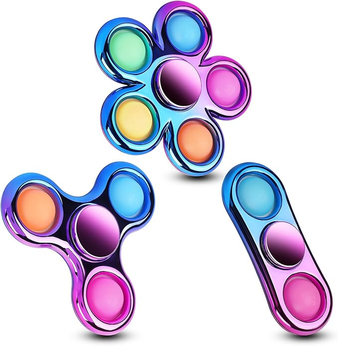 FIGROL 3 Pack Pop Fidget Spinners for Party Favors｜Hand Fidget Bulk Toys for Classroom Return P... | Amazon (US)