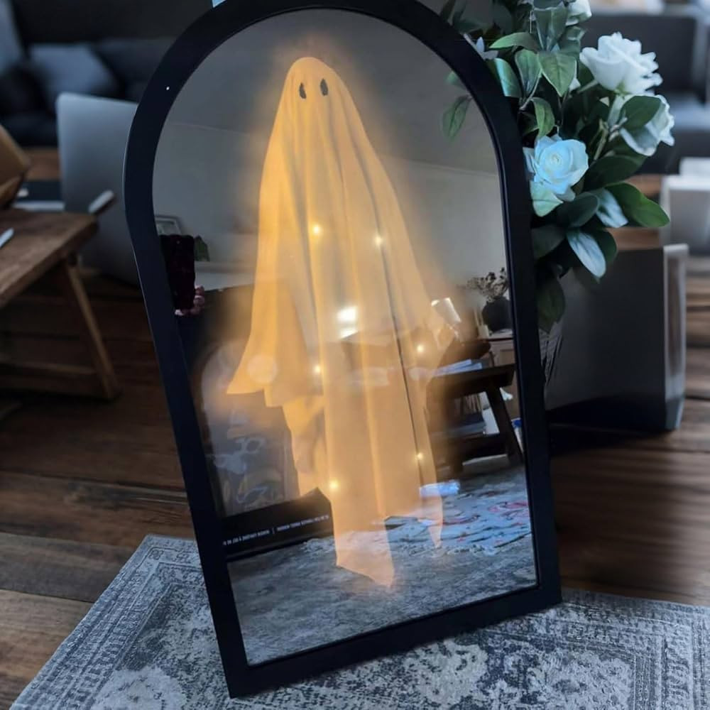 Ghost Mirror Hologram: 2025 Halloween Spooky Scary Haunted Mirror, Creepy Eyes Ghost Mirrors with... | Amazon (US)