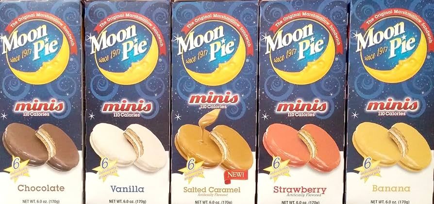Moon Pie Minis - Complete Variety Pack - All 5 Flavors! (5 Boxes - 1 Salted Caramel - 1 Chocolate... | Amazon (US)