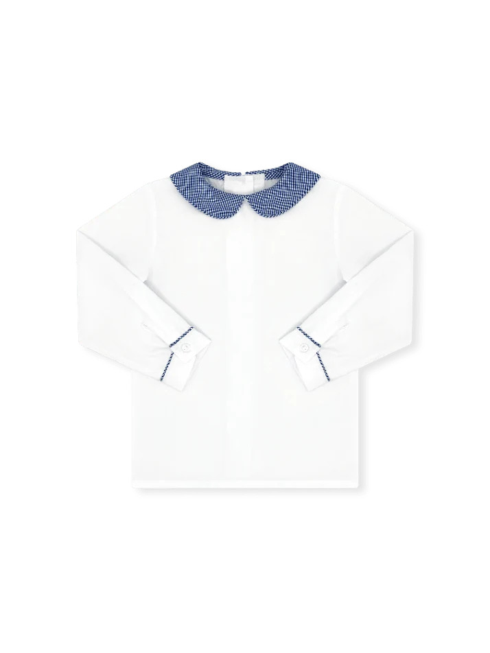 Sibley Shirt Long Sleeve - Webster White, River Royal Minigingham | Lullaby Set
