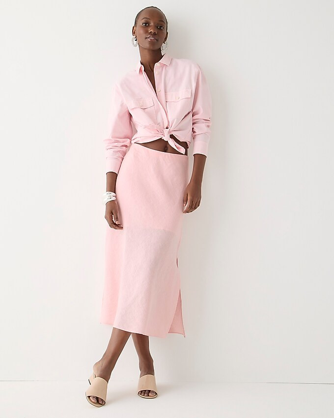 Gwyneth slip skirt in linen | J. Crew US