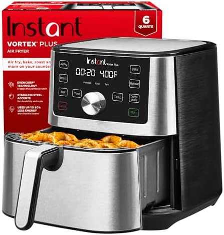 Instant Pot Vortex Plus 6QT XL Air Fryer, 6-in-1, Broils, Dehydrates, Crisps, Roasts, Reheats, Ba... | Amazon (US)