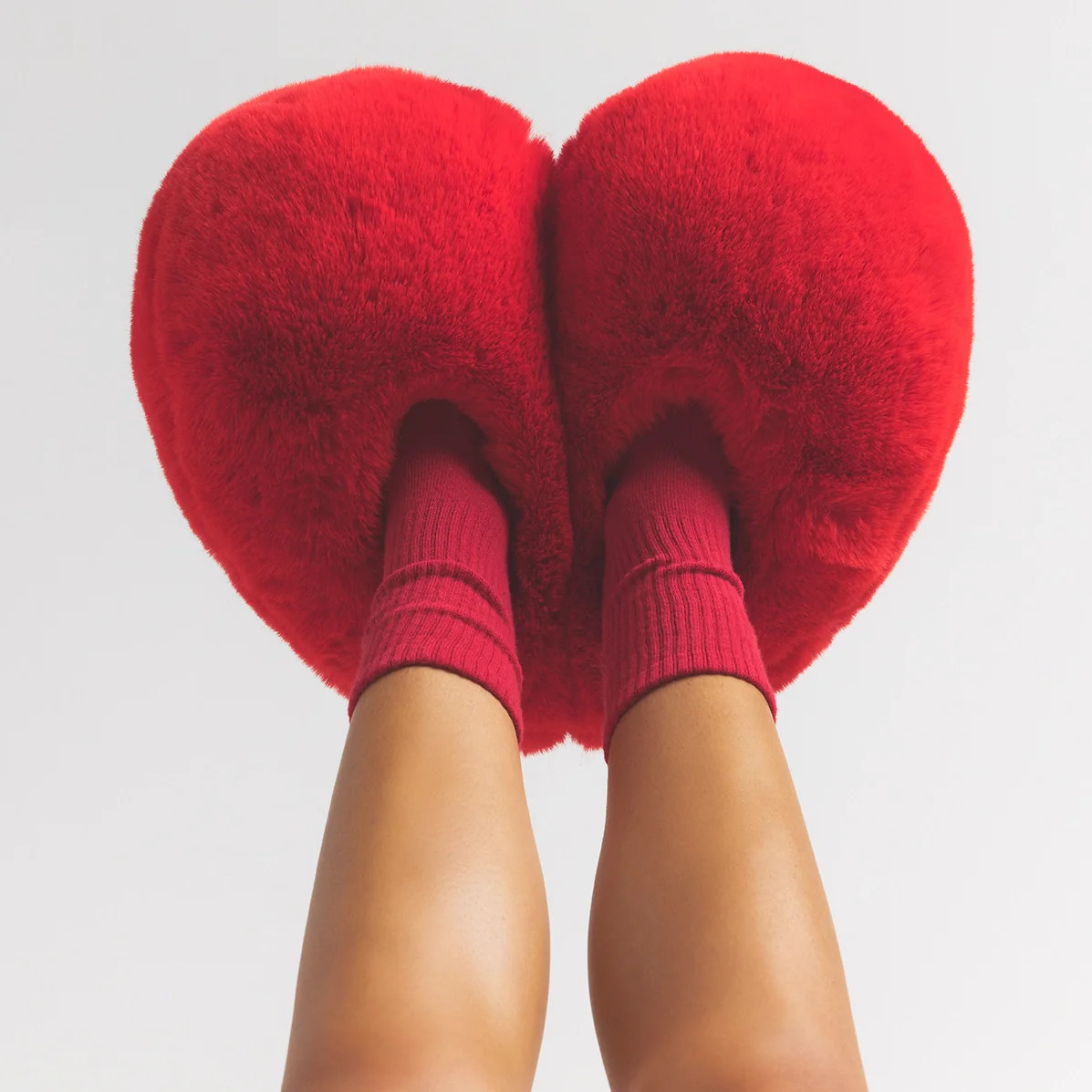 SKIMS Heart Slipper | Red | 35 | Faux Fur | SKIMS (US)