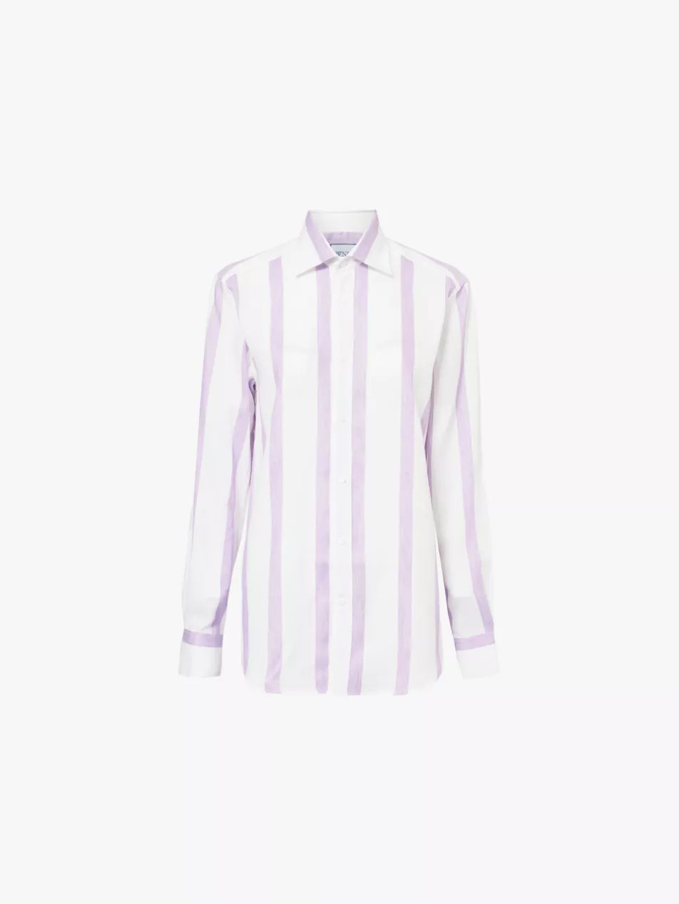 Boyfriend regular-fit linen-blend shirt | Selfridges