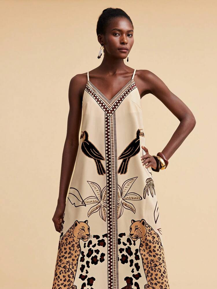 Travachic Vestido Estampado Tejido Para Mujeres Para Vacaciones De Primavera/Verano | SHEIN