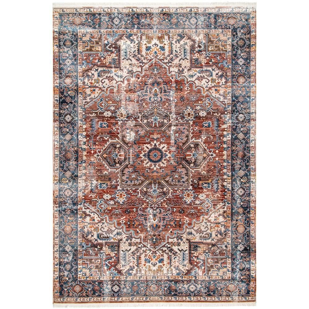 nuLOOM Pauline Distressed Floral Rust 8 ft. x 10 ft. Area Rug-KHMC34A-8010 - The Home Depot | The Home Depot