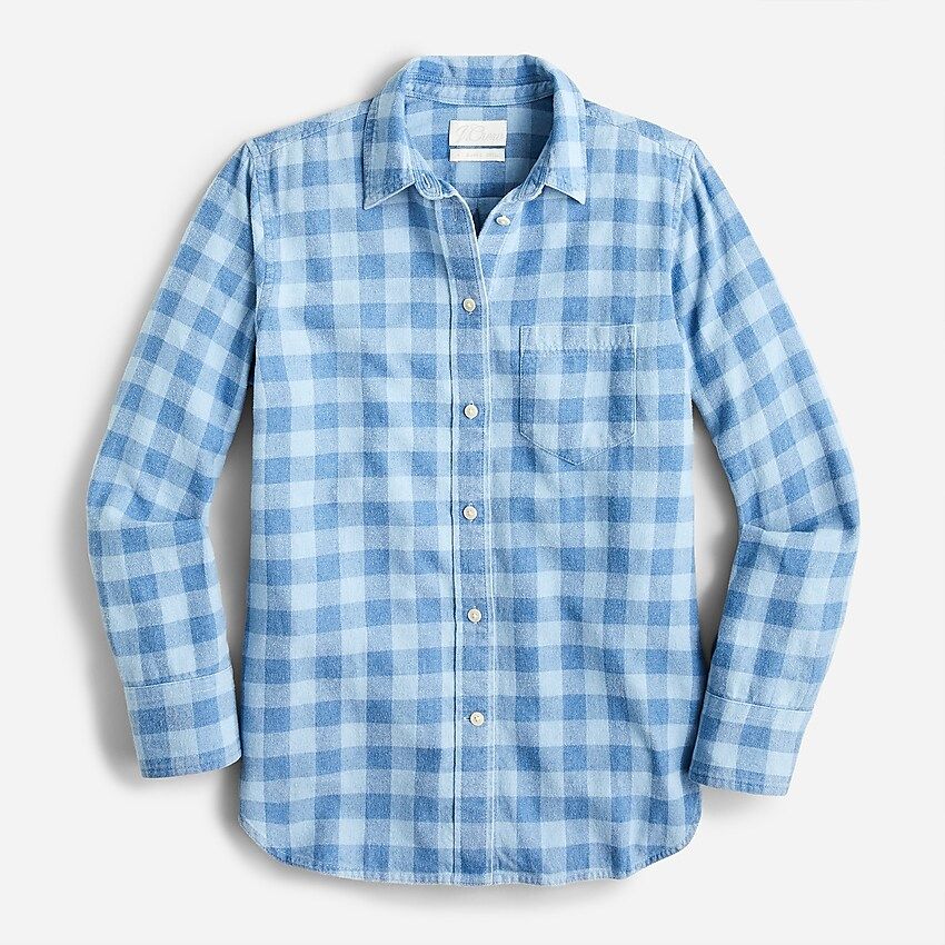 Classic-fit shirt in indigo buffalo check | J.Crew US