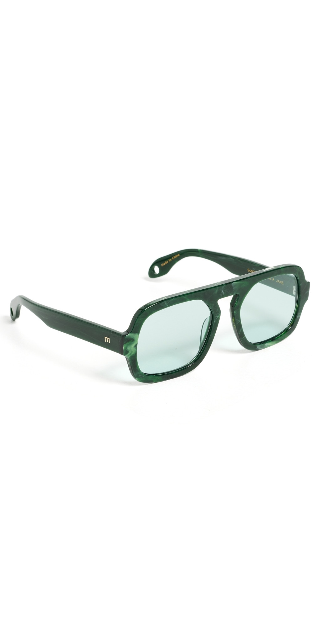 Elisa Johnson Jane Sunglasses Green Tortoise One Size | Shopbop