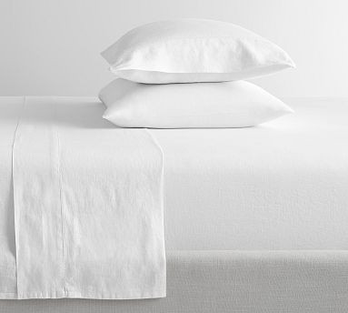 Belgian Flax Linen Hemstitch Sheet Set | Pottery Barn (US)