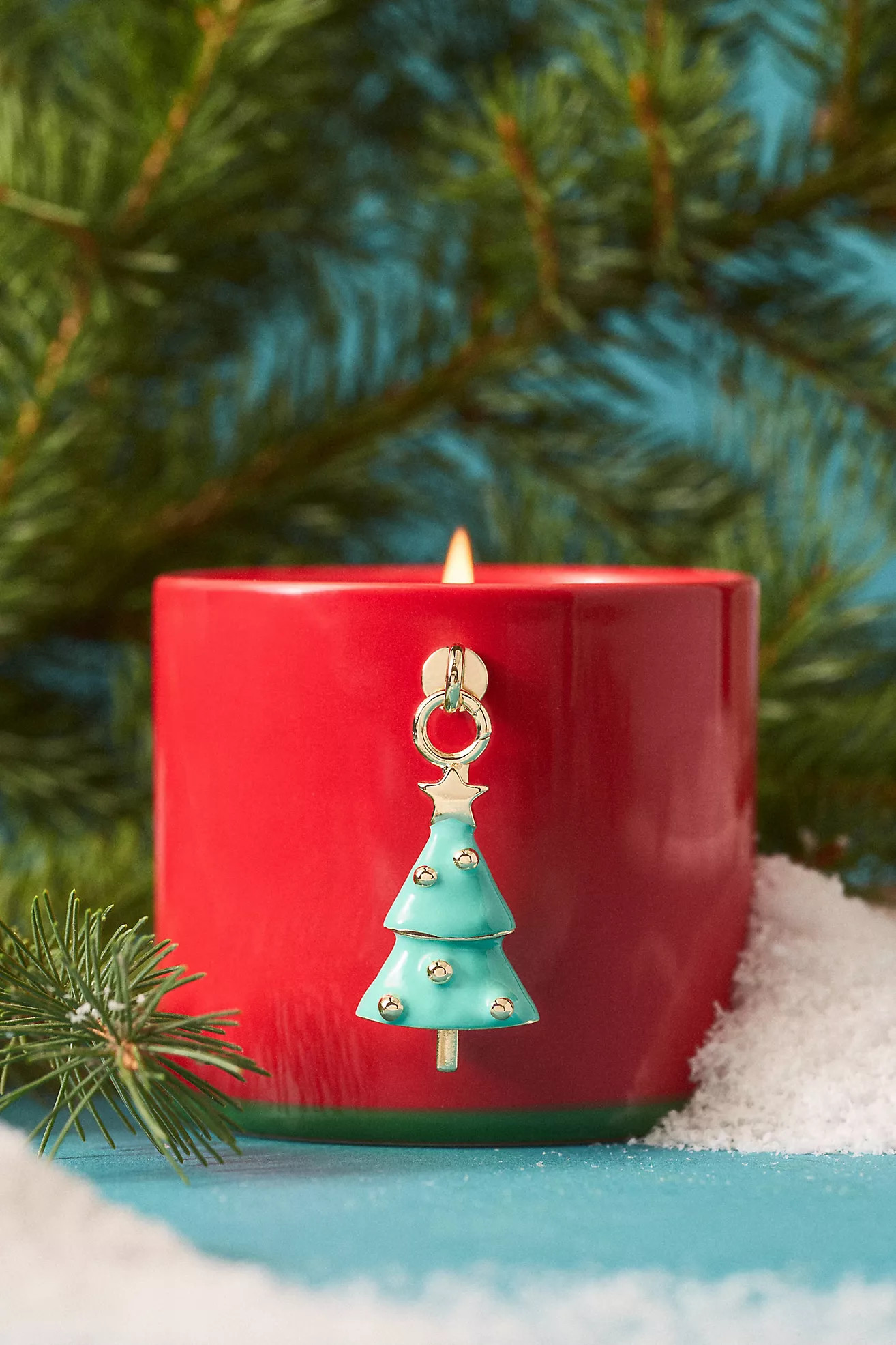 Christmas Tree Charm Woody Fresh Balsam & Cedarwood Ceramic Candle | Anthropologie (US)
