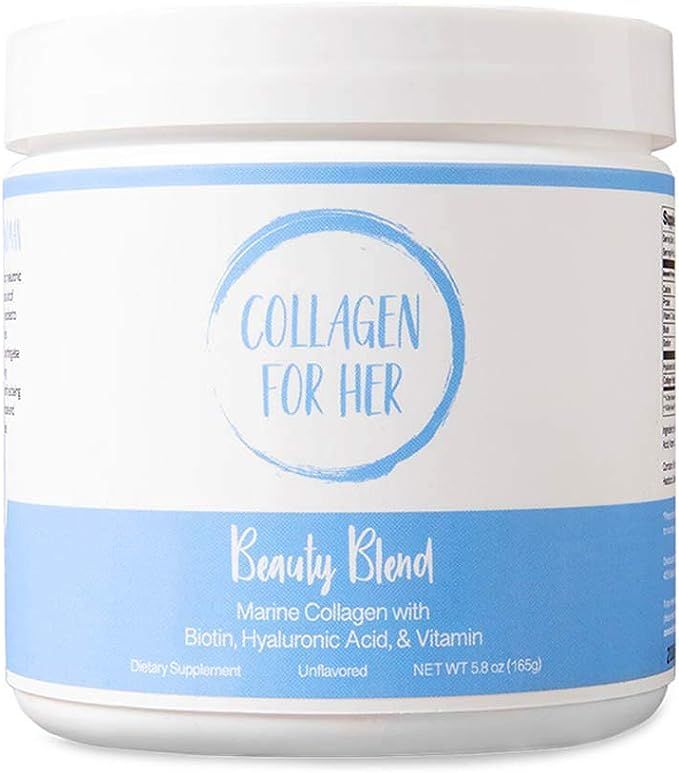 Marine Collagen Beauty Blend - Hydrolyzed Marine Collagen, Hyaluronic Acid, Biotin, Vitamin-C for... | Amazon (US)