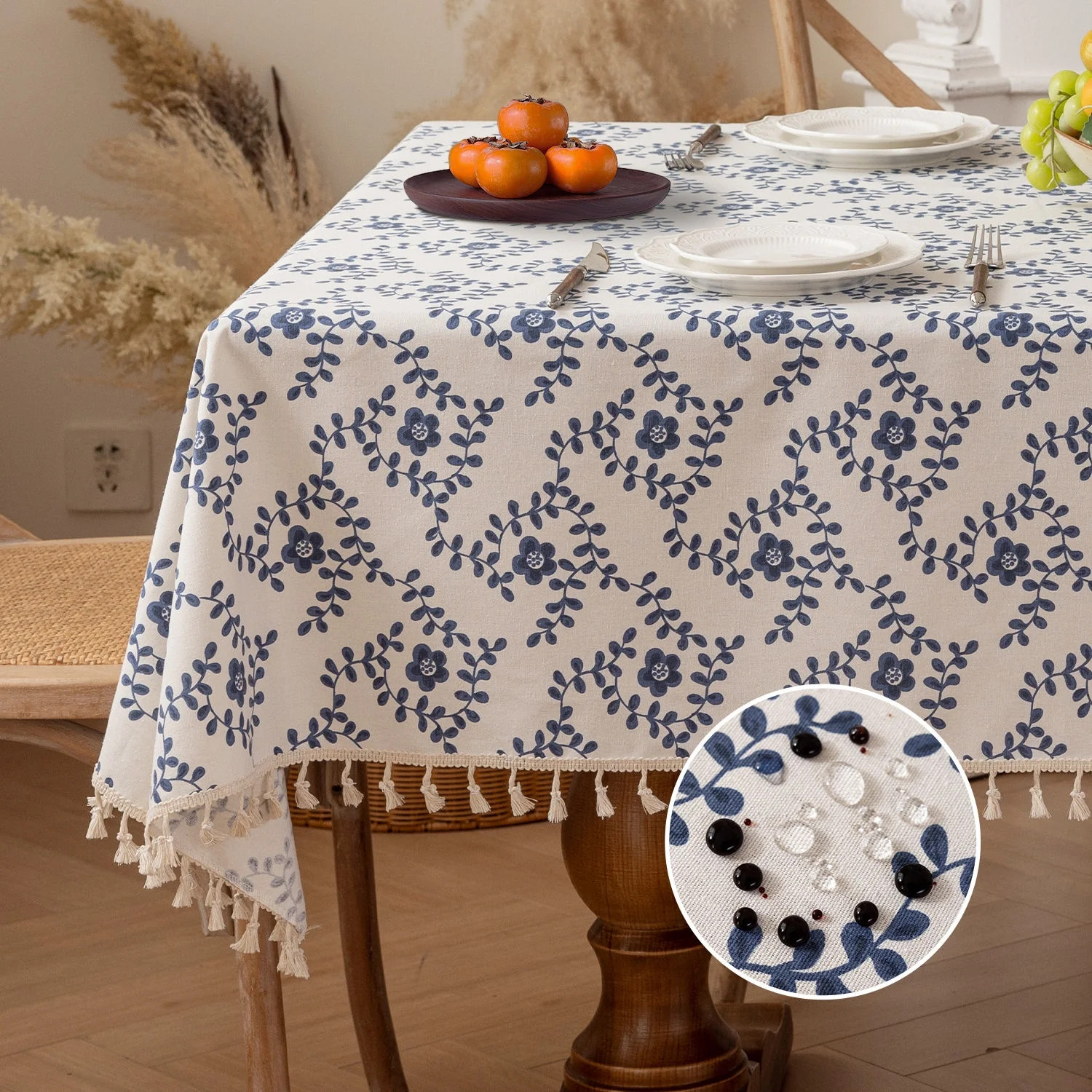 Soulgenix 55"*70" Tablecloth, Waterproof Table Cloth for Rectangle Tables, Cotton Linen Dining Ta... | Walmart (US)