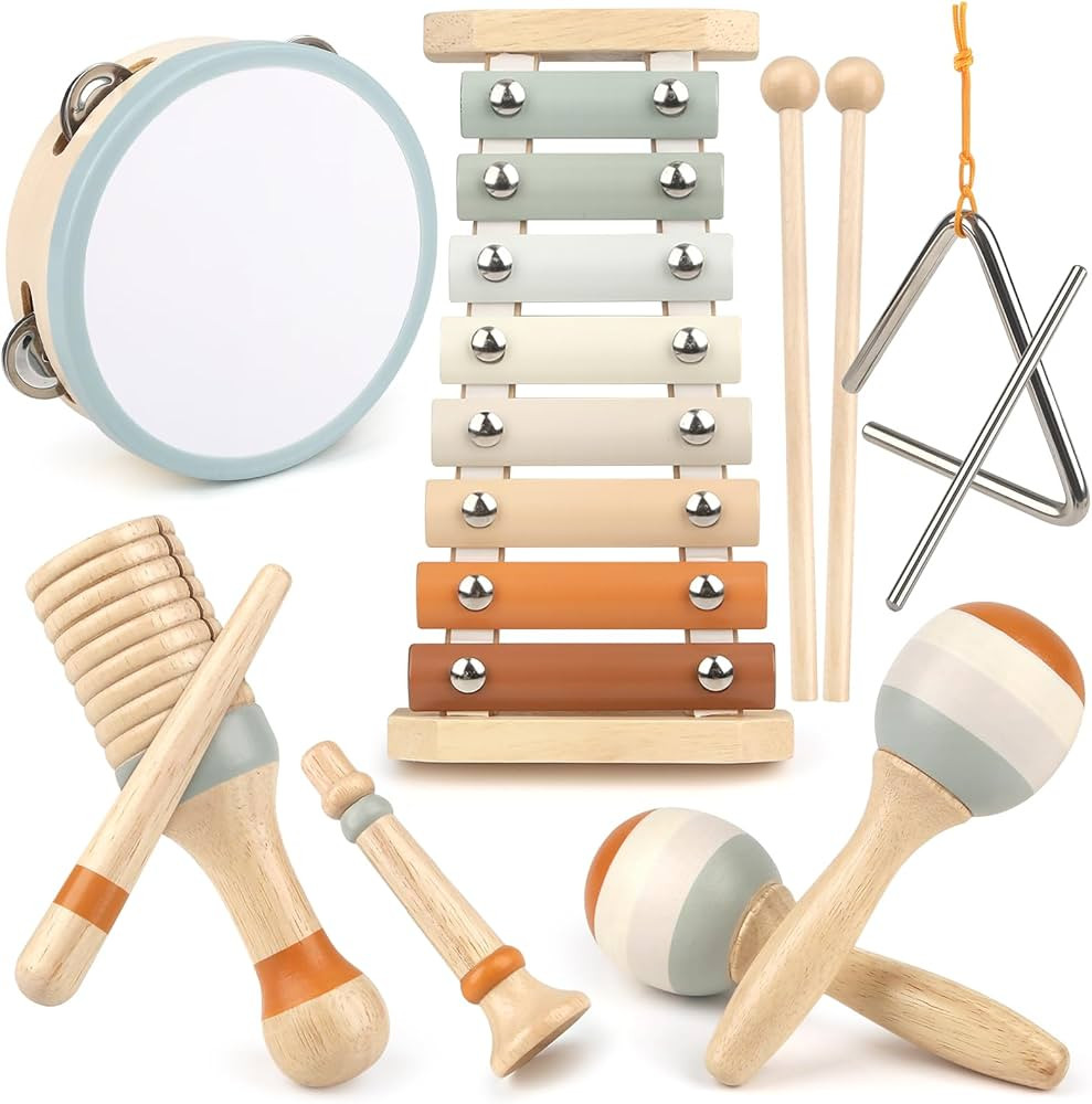 Musical Instruments - Neutral Colors Toddler Toys - Aesthetic Musical Toys, Montessori Toys - Mod... | Amazon (US)
