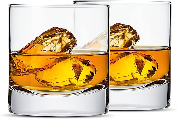 LUXU Crystal Whiskey Glasses, 13oz Heavy Base Old Fashioned Rocks Glasses - Lowball Bar Glasses f... | Amazon (US)