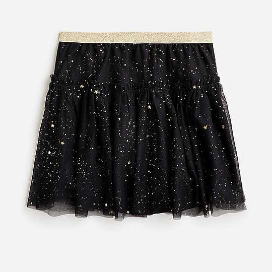 Girls' star tulle skirt with gold foil | J. Crew US