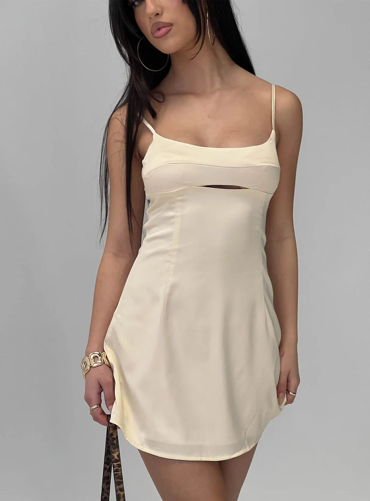 Powell Mini Dress Champagne | Princess Polly US