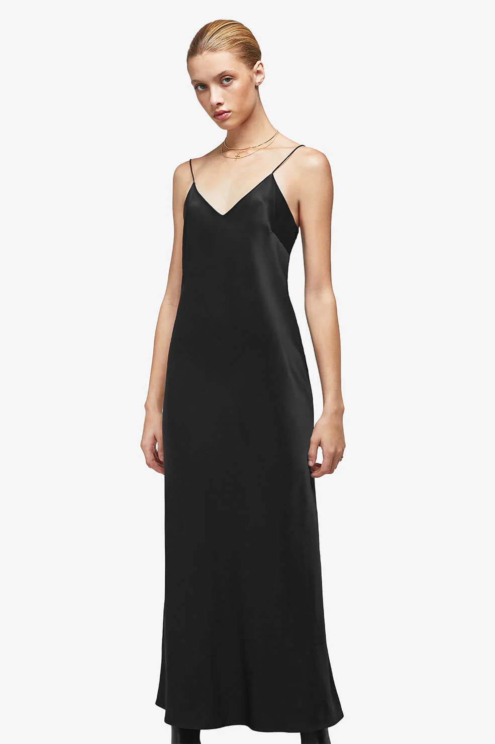 Rosemary Silk Slip - Black | ANINE BING