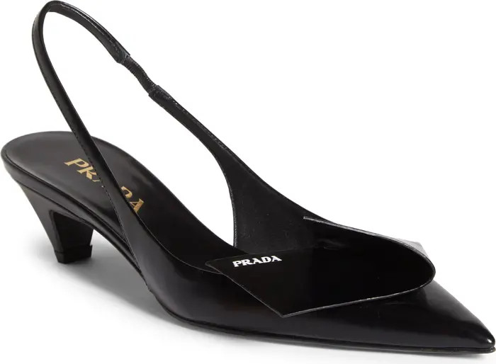 Prada Fold Pointed Toe Slingback Pump (Women) | Nordstrom | Nordstrom