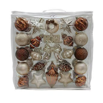 Holiday Living 48 -Pack Multiple colors/finishes Standard Indoor Shatterproof Ornament set | Lowe's