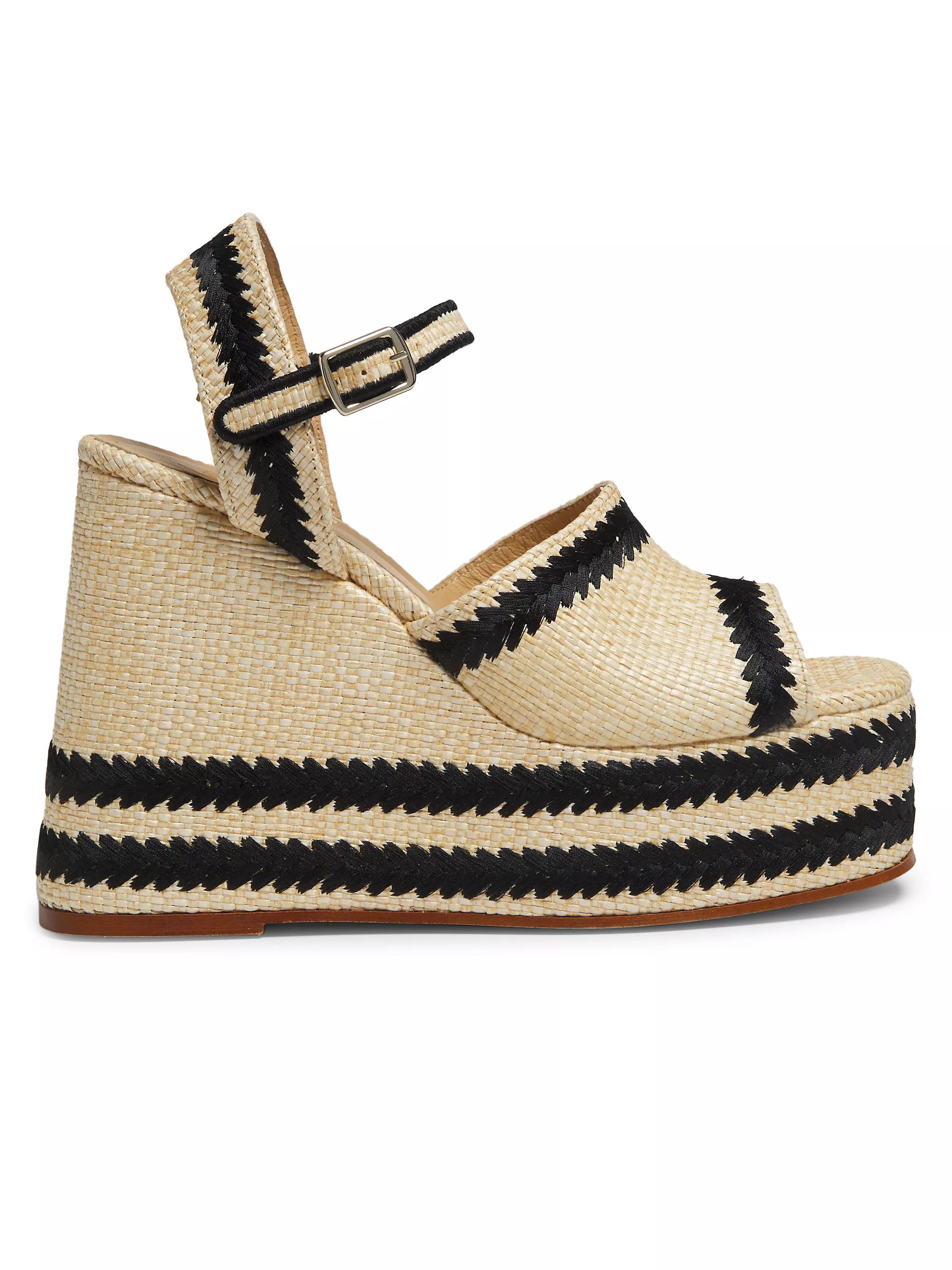 Fortuna Raffia Wedge Sandals | Saks Fifth Avenue