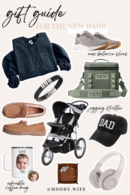 Gift Guide for the new dad! 🫶🏼 

#newdadgifts #dadessentials #dadstyle #dadgifts #newparentgifts 

dad sweatshirt // new balance tennis shoes // yeti cooler // personalized name bracelet // loafers // jogging stroller // dad ball cap // adorable coffee mug with babies face // headphones // ring and coin dish

#LTKbaby #LTKGiftGuide #LTKHoliday