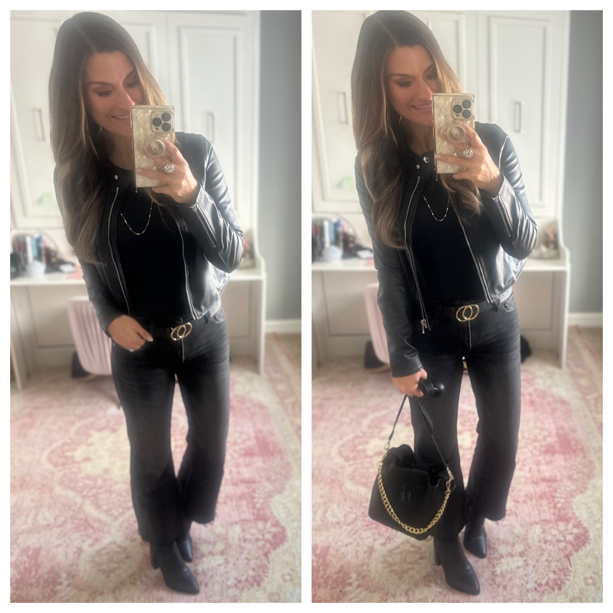 How to style a faux leather jacket 

#LTKover40 #LTKstyletip #LTKfindsunder100