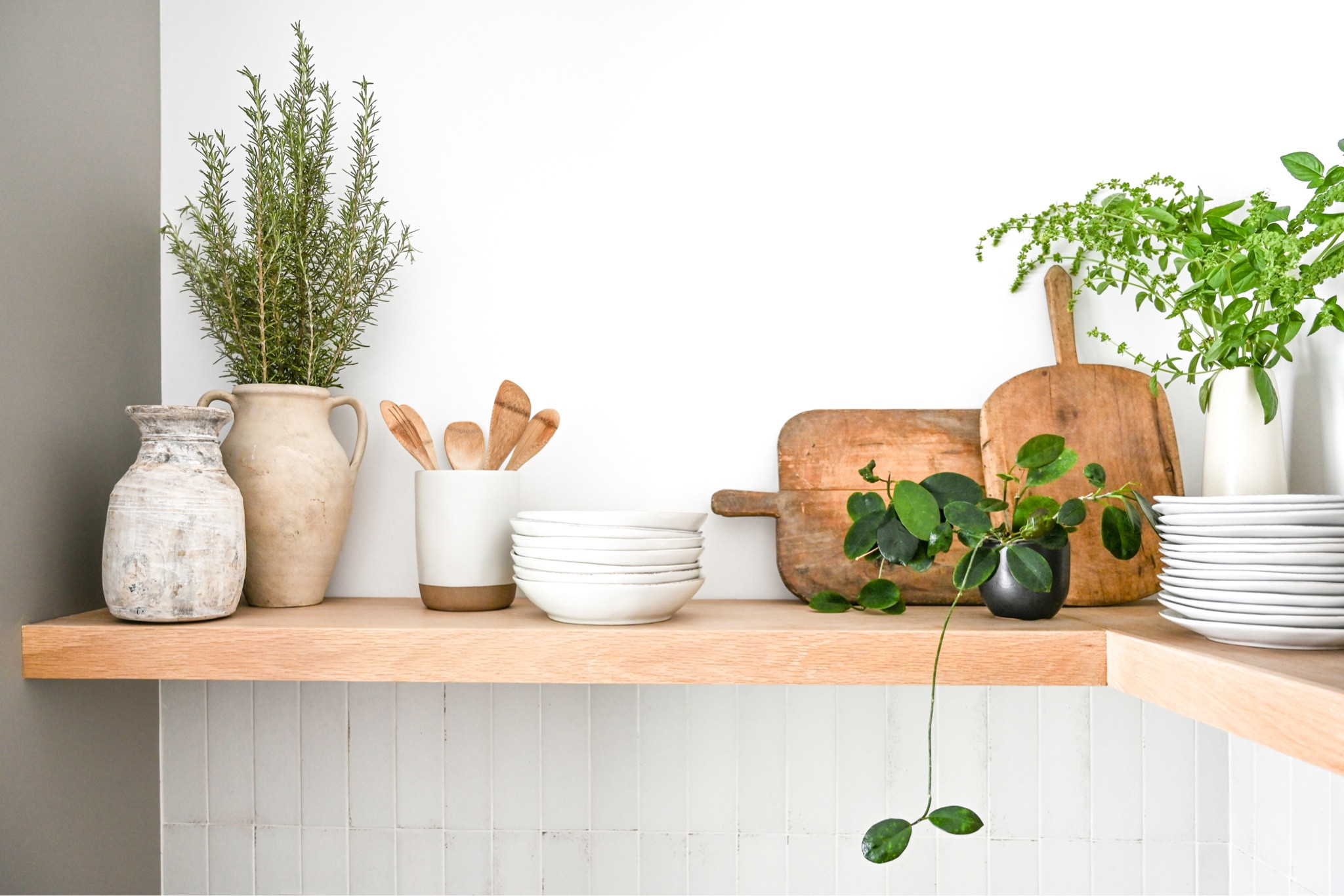 Never not excited to style a kitchen shelf.

Open shelving, open shelving decor, floating shelves, kitchen floating shelves, kitchen styling, shelf styling, kitchen decor, shelf decor, neutral decor, neutral finds, minimalist styling, vases, vessels, plants, wooden utensils, dishes, fresh stems, stoneware crock utensil holder, vintage breadboard, kitchen finds. #LTKFind

#LTKhome #LTKstyletip #LTKfindsunder50