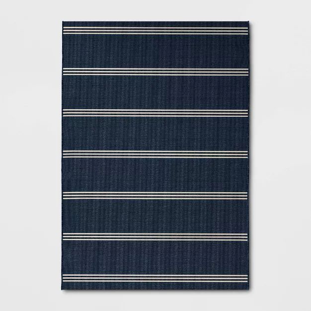 Stripe Outdoor Rug Navy - Threshold™ | Target