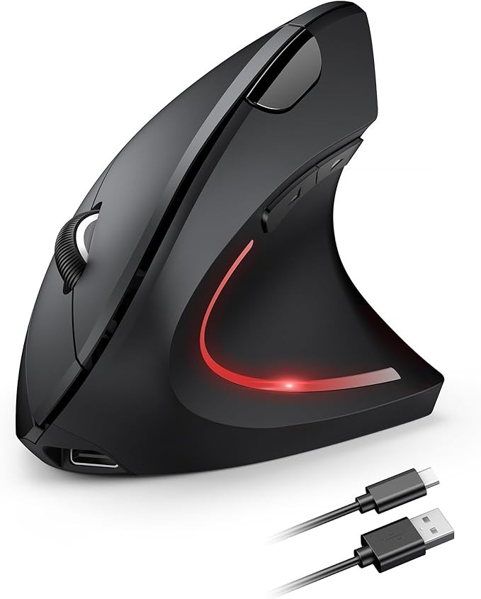 TECKNET Ergonomic Mouse, Wireless Vertical Mouse, 5 Adjustable DPI Levels, Up to 4800 DPI, Rechar... | Amazon (US)