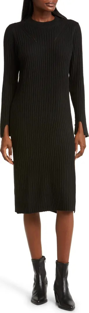All in Favor Long Sleeve Mock Neck Rib Sweater Dress | Nordstrom | Nordstrom