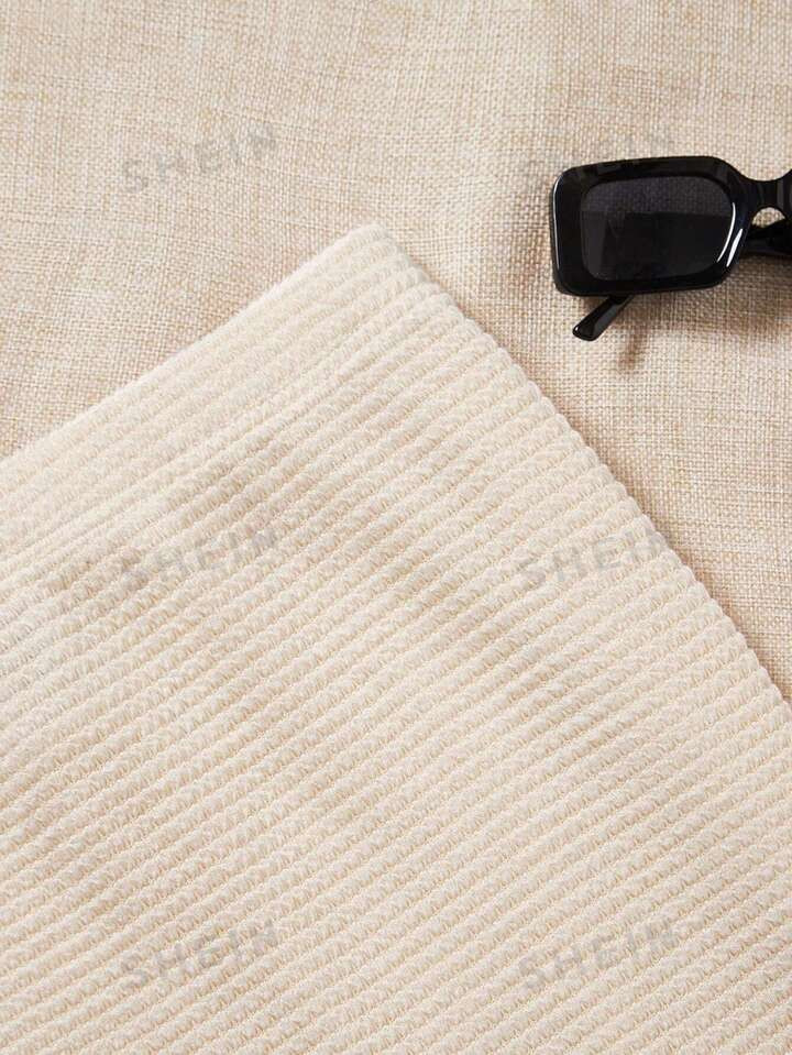 SHEIN VCAY Plus-Size Bohemian Vacation Texture Patchwork Tassel Khaki Skirt For Summer | SHEIN