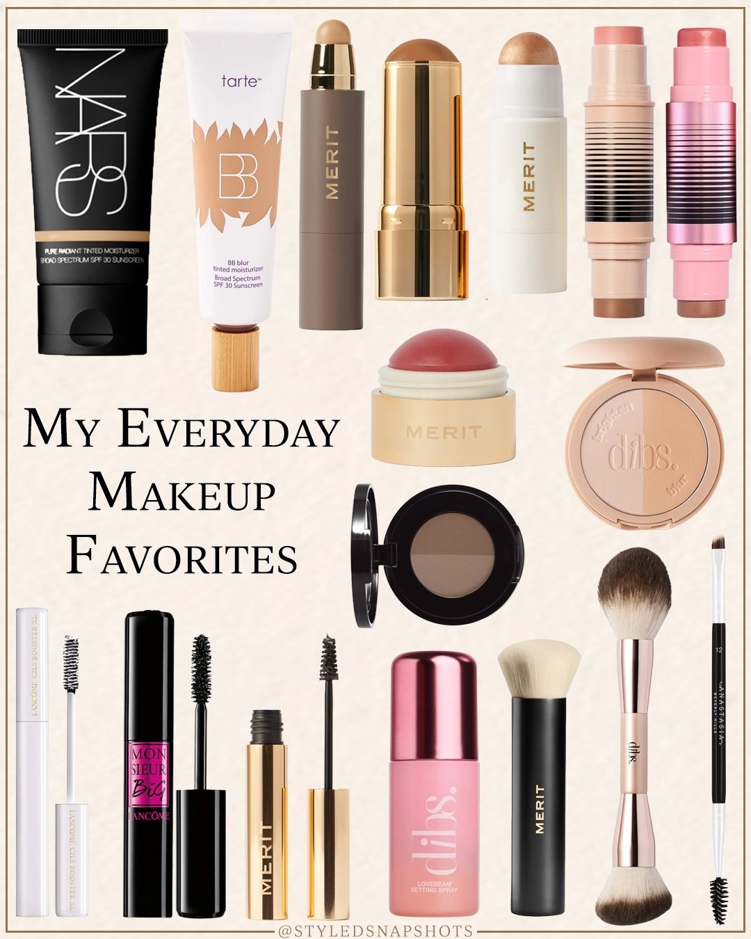 My everyday makeup favorites

Shades:
-nars Mykonos 
-Tarte medium 
-merit minimalist ochre 
-merit bronzer clay 
-merit blush - cheeky is my most worn but I have several shades I love 
-merit highlighter citrine/cava 
-merit brows light brown 
-brow powder soft brown 
-dibs sticks starlit + #3

#LTKSaleAlert #LTKBeauty