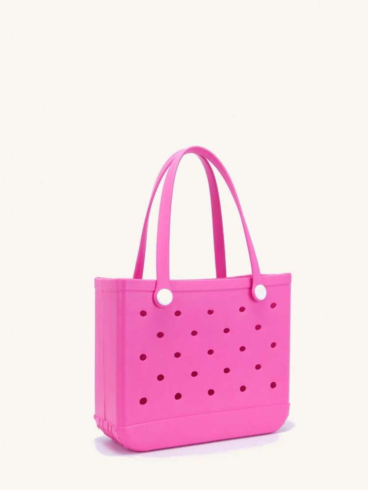 New
     
      Solid Color Waterproof Beach Bag, Portable Handbag For Outdoor Sports, Durable EV... | SHEIN