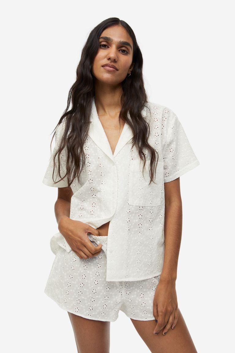 Pajamas with Eyelet Embroidery | H&M (US)