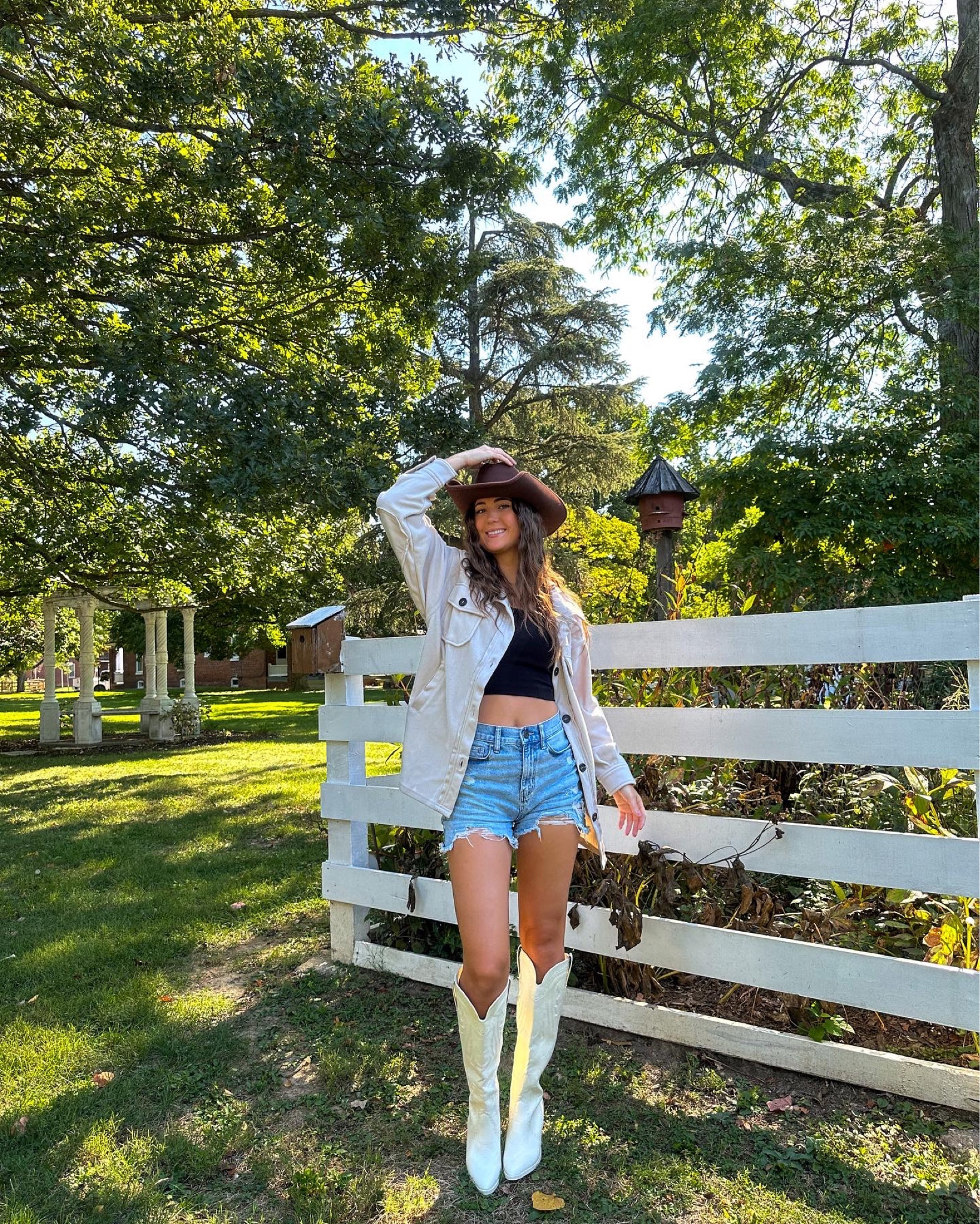 Exact jacket and cowboy hat linked! Boots are from tj maxx, I linked a similar pair, as well as, a similar pair of shorts and crop top.

Fall fashion, style inspo, summer, cowboy boots, denim shorts, cowboy hat, country, ootd

#LTKSeasonal #LTKGiftGuide #LTKfindsunder100