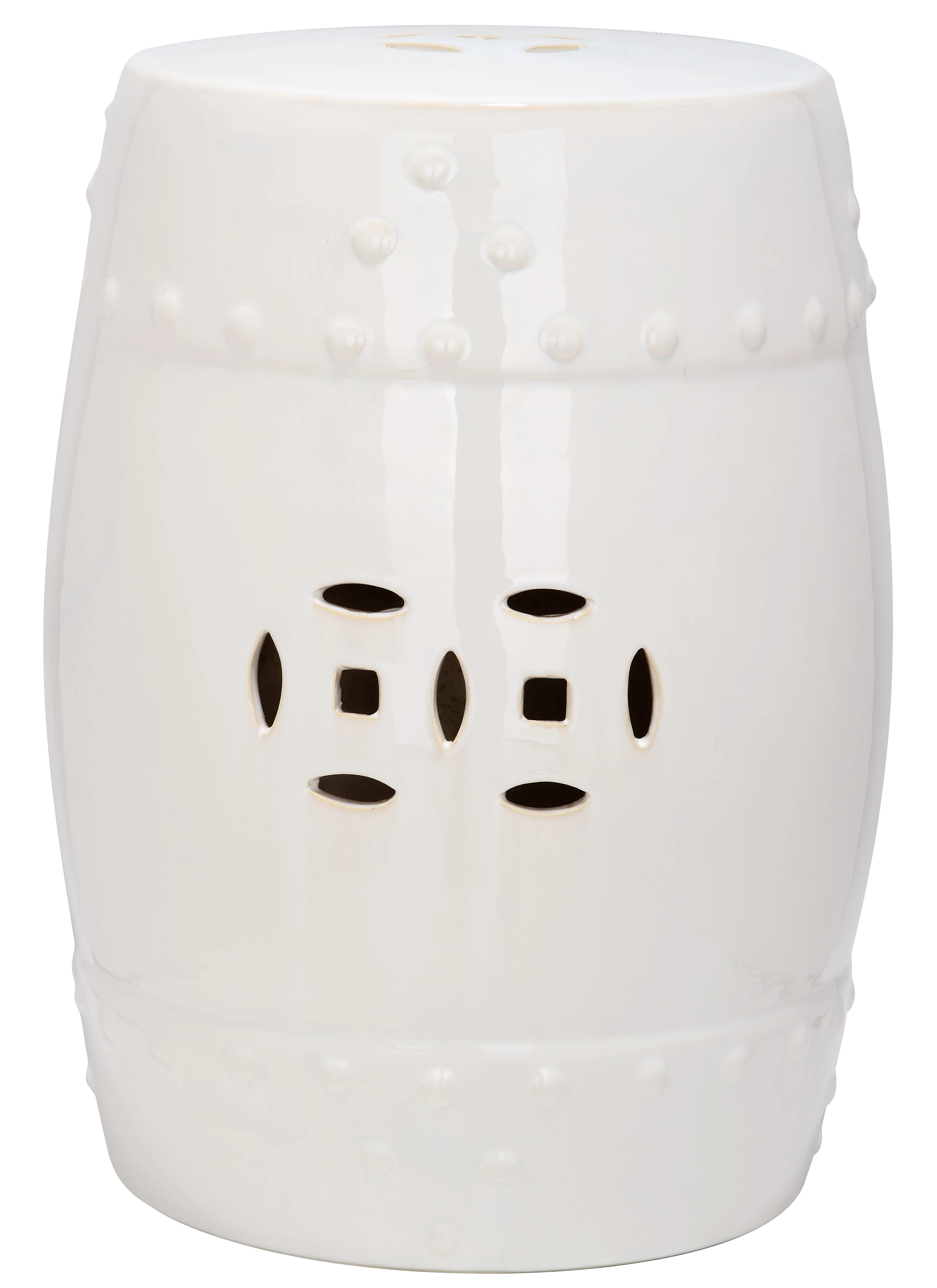 Safavieh Modern Ming Indoor/Outdoor Ceramic Garden Patio Stool, Cream | Walmart (US)