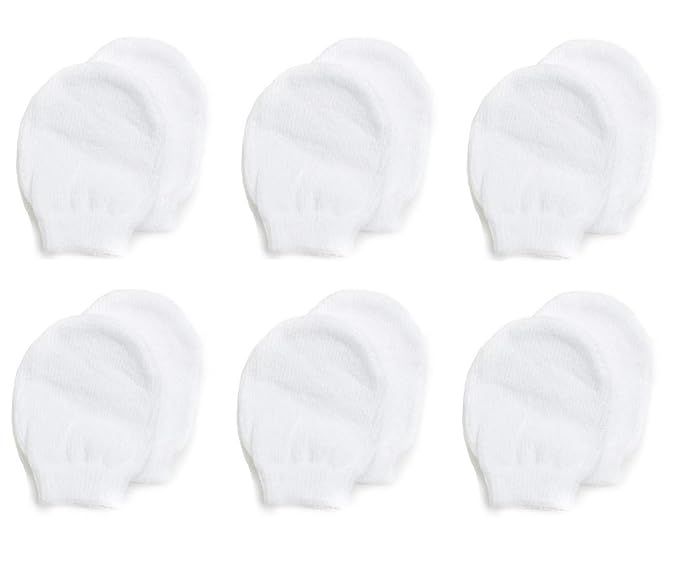 Lightweight Summer Mittens for Newborns by Nurses Choice (6 Pairs of White Cotton No Scratch Mitt... | Amazon (US)