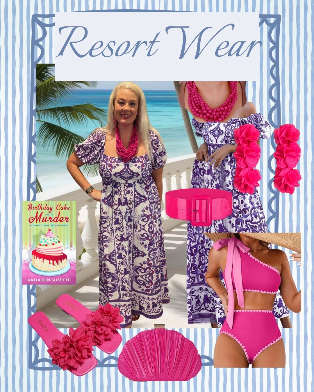Comment “RESORT” and I’ll send you the links to this outfit 🌴☀️

The perfect resort wear look for your next beach vacation, tropical getaway, cruise, or summer trip. This purple and white printed maxi dress is lightweight, flattering, and ideal for resort dinners, beachside brunch, vacation photos, and sunset walks by the water. I styled it with bold pink accessories, statement earrings, flower slide sandals, a clutch, and oversized jewelry to create a fun colorful coastal vacation outfit.

If you’re planning a spring break trip, tropical resort vacation, cruise outfit lineup, or summer getaway, this is the kind of easy breezy vacation dress that feels comfortable but still looks polished and chic. Save this for vacation outfit ideas, resort wear inspiration, beach vacation style, and colorful summer outfit inspiration. 🌊✨✈️

#LTKTravel #LTKspringtrends #LTKspring