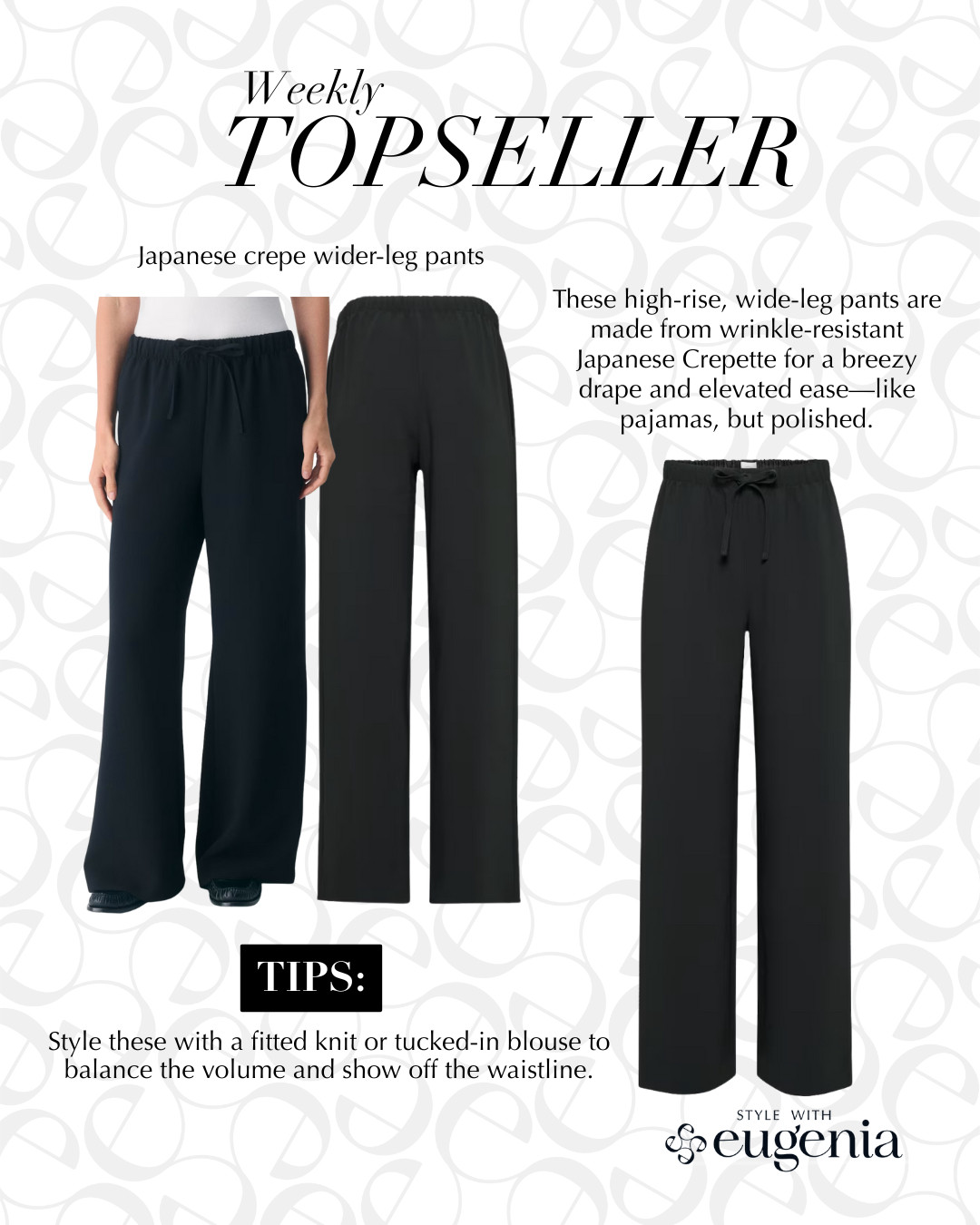 If your current black pants are stiff, saggy, or dated—it’s time to meet your upgrade. The Japanese Crepe Wide-Leg Pant is my go-to for polished ease. It’s the piece I pull when I want a client to look elevated without looking like they tried too hard. These flow, drape, and elongate—all while feeling like air. 

 #LTKGiftGuide #LTKHoliday #LTKPetite