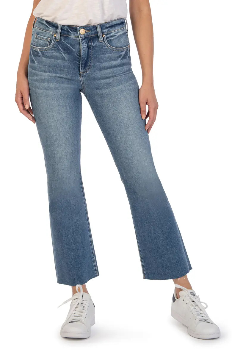 Kelsey High Waist Raw Hem Kick Flare Jeans | Nordstrom
