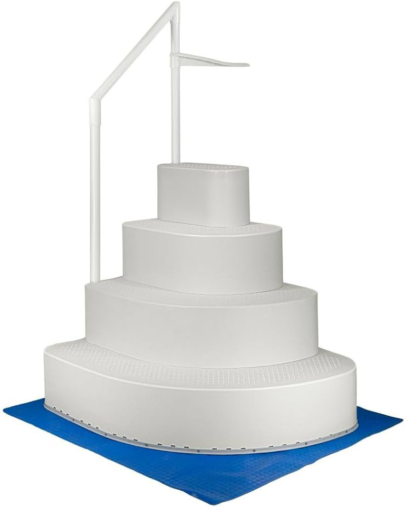 Aqua Select Resin Pool Steps for Above Ground Pools | Oyster Shell White | Heavy-Duty ABS Constru... | Amazon (US)