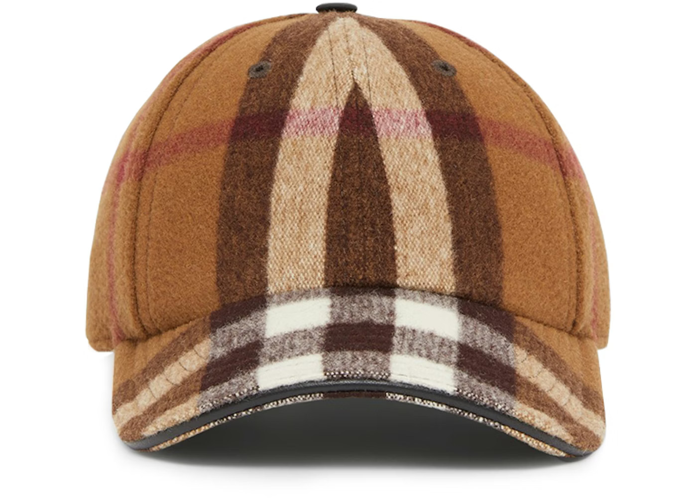Burberry Exaggerated Check Wool Baseball CapDark Birch Brown | StockX