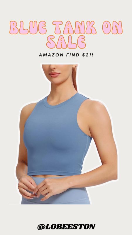 Blue Tank on sale from Amazon! Perfect for everyday style or working out  